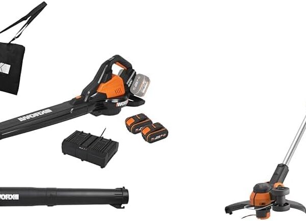 WORX AspirateurSouffleur Brushless sans Fil 40V 4Ah WG583E Powershare CoupeBordure sans Fil Alimenté par Pile LiION 20 V WG163E9 0W 20V Noir Orange agrifuturafr agri futurafr